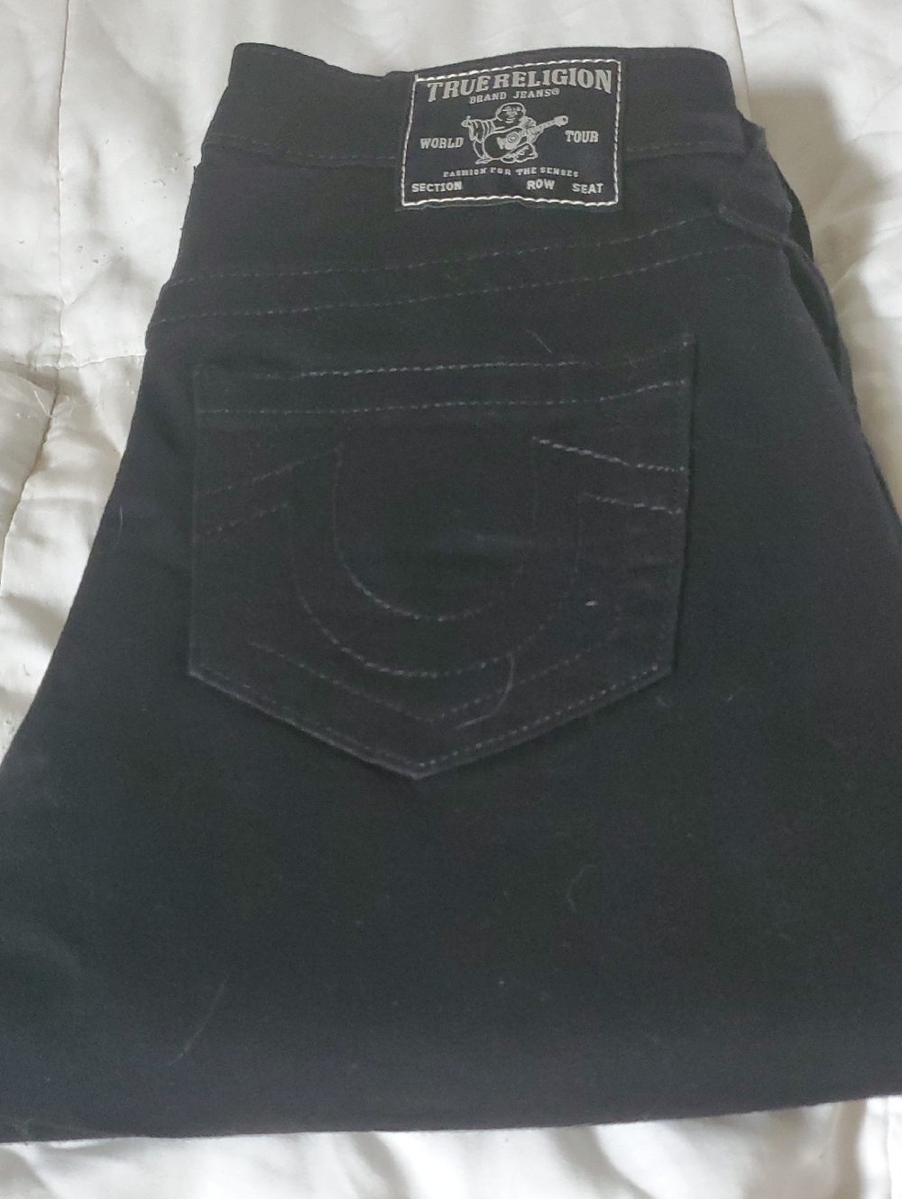 True Religion Size 28 Women's Black Skinny Jeans with Signature Back Pocket